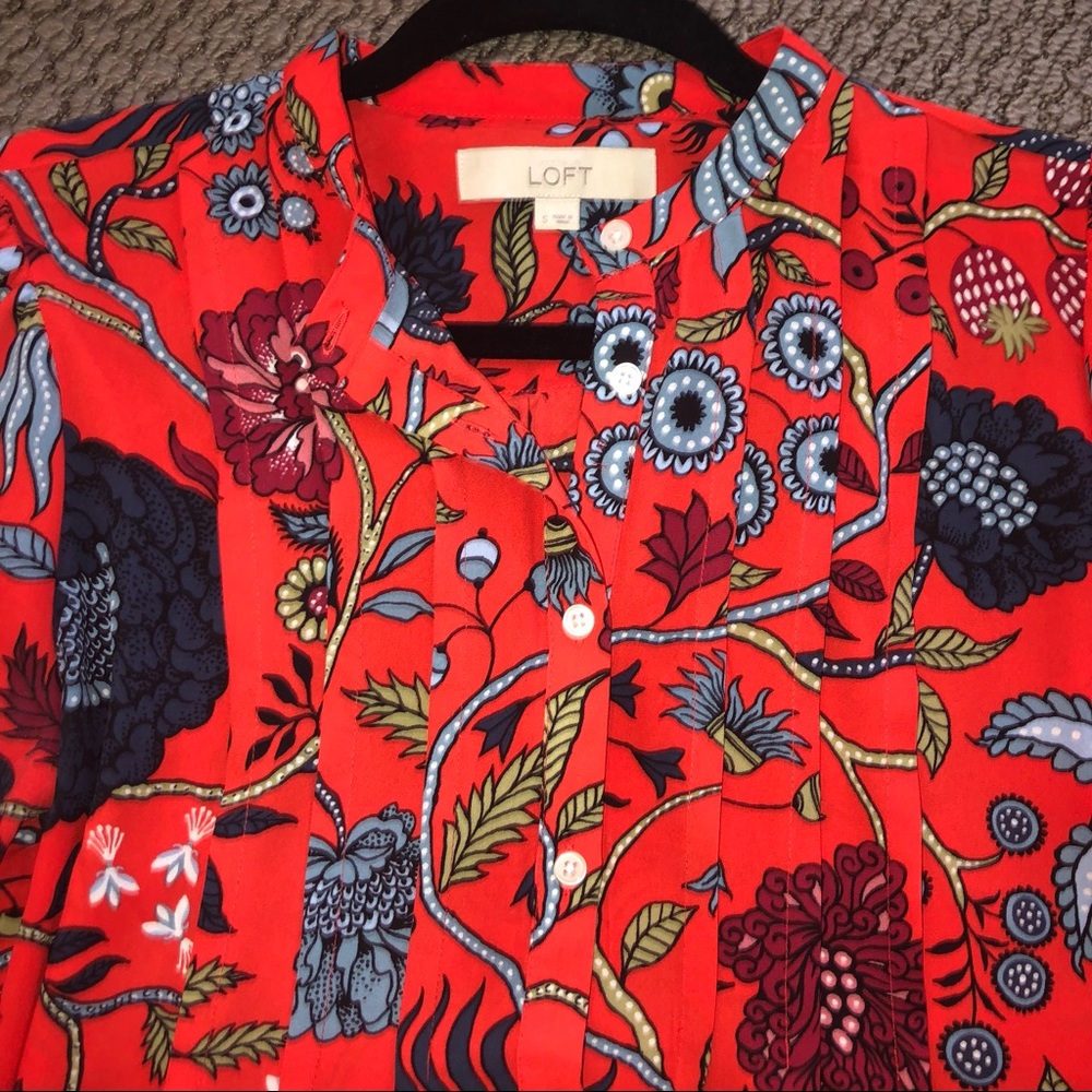 Loft Floral Patterned Buttoned Blouse - image 3